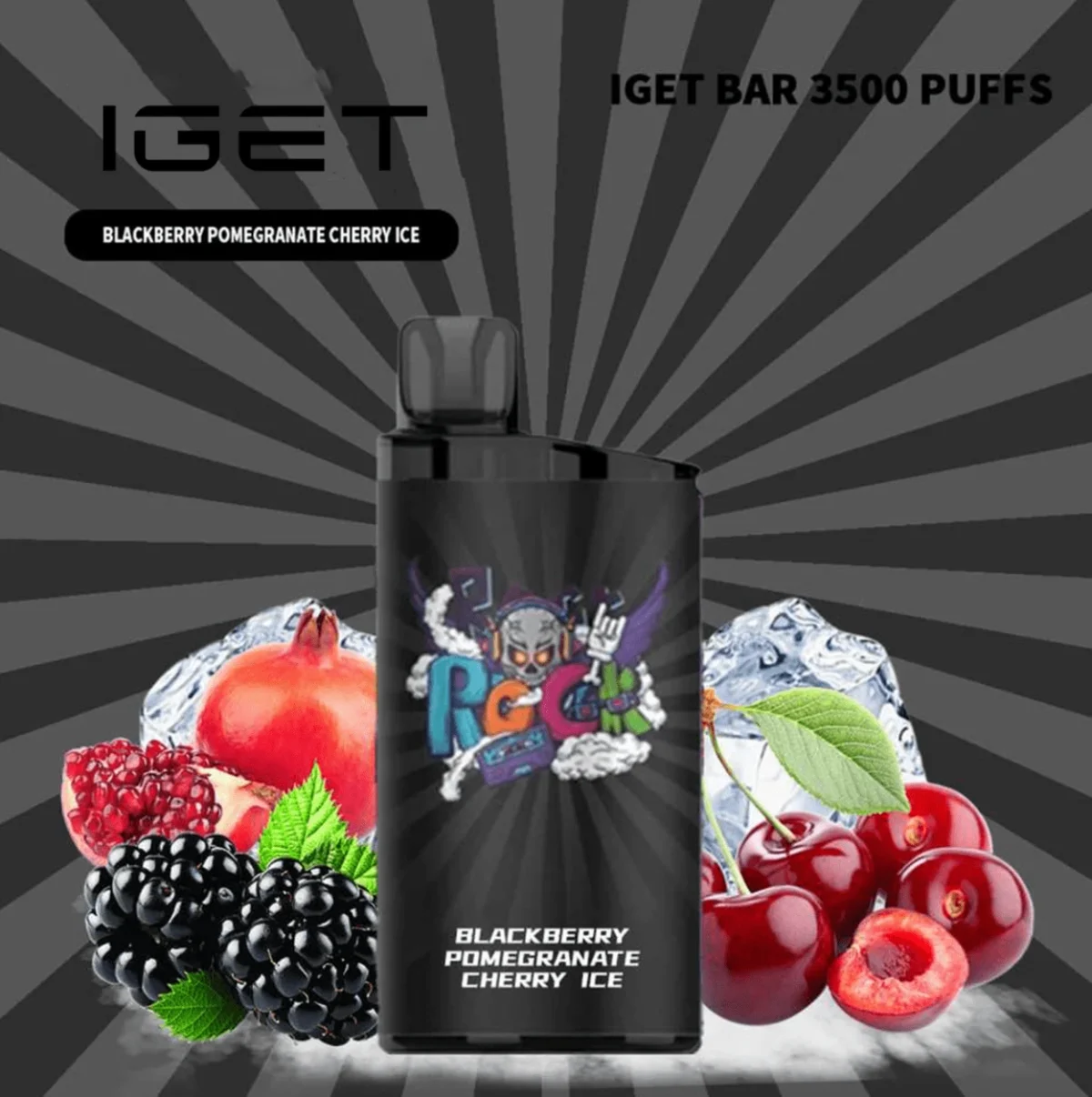 IGET BAR BLACKBERRY POMEGRANATE CHERRY ICE 3500 Puffs Disposable Vape(jp-vape.com)