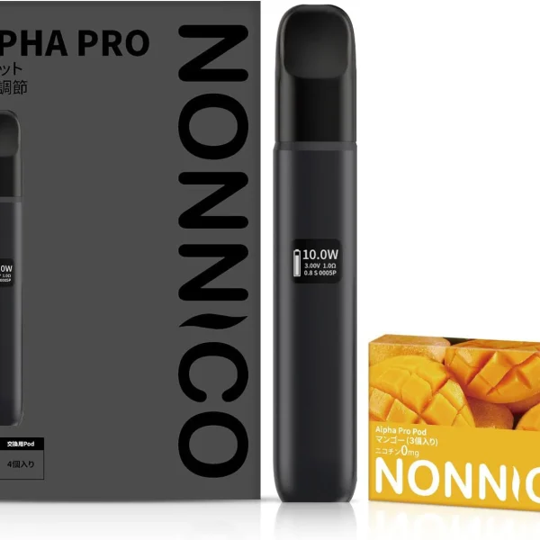 NONNICO Alpha POD型電子タバコ vape キットセット（ブラック / マンゴー）