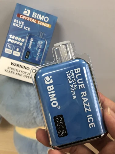 Click to view full screen BIMO Crystal 12000 Puffs Blue Razz Ice(jp-vape.com) photo review