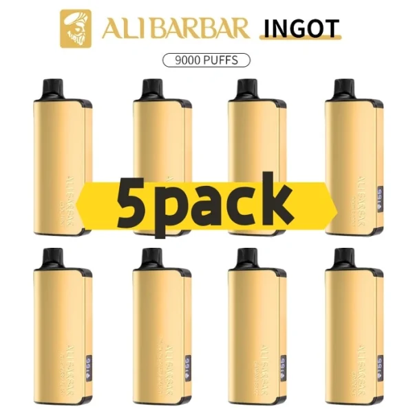 ALIBARBAR INGOT 9000 Puffs-5 pack Multiple flavors