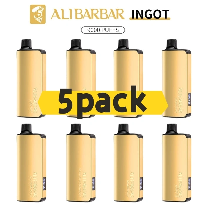 ALIBARBAR INGOT 9000 Puffs-5 pack Multiple flavors