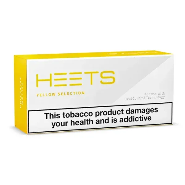 iqos 影響を示すIQOS Heets Yellow Selectionパッケージ